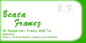 beata francz business card